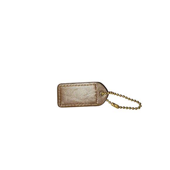 Coach Hangtag Bag Charm Brown Leather - Picture 1 of 2